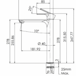 Monocomando Lavatorio Alto Energy REMER MADE IN ITALY - Imagen 3