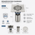 Desague piso rejilla Acero Inoxidable Premier - Imagen 3