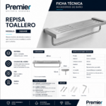 Repisa Toallero INOX  Qubika PREMIER - Imagen 3