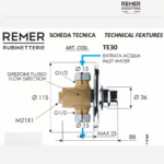 Temporizado Ducha Bronce REMER MADE IN ITALY - Imagen 2